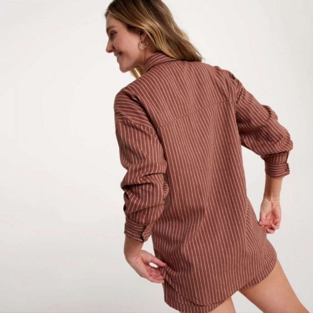Calia By Carrie Underwood Oversized Long Sleeve Button Down Swim Cover Up NWT - Picture 3 of 7